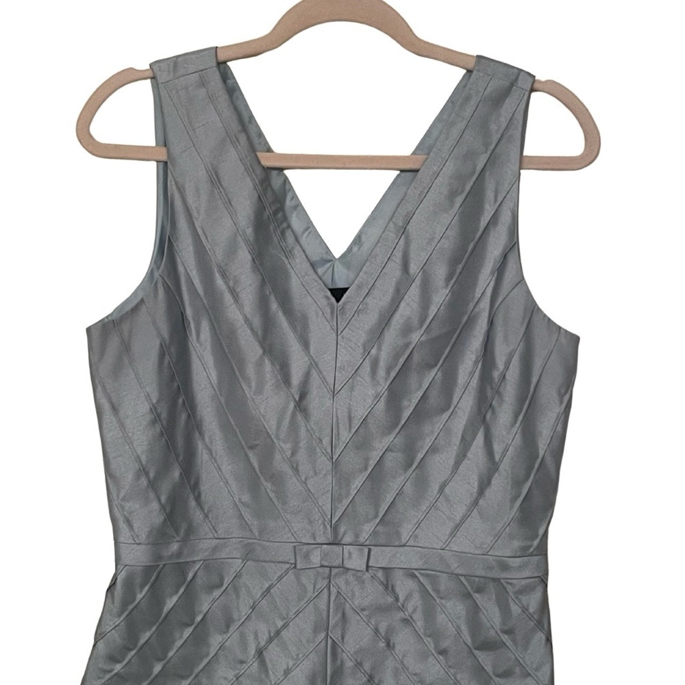 Positive Attitude Sage Green Sleeveless Blouse, Fully Lined, Mirrored V-Neck,